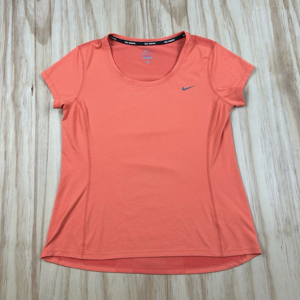 Nike Runing Dri-FIT Women's Large Peach T-Shirt Short Sleeve 849877-680 Athletic